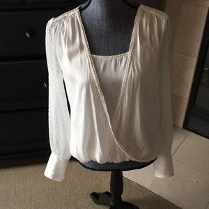 Cream silky WHBM Top